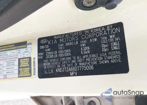 2013 Kia Soul + из США, поврежденный, VIN KNDJT2A66D7775006